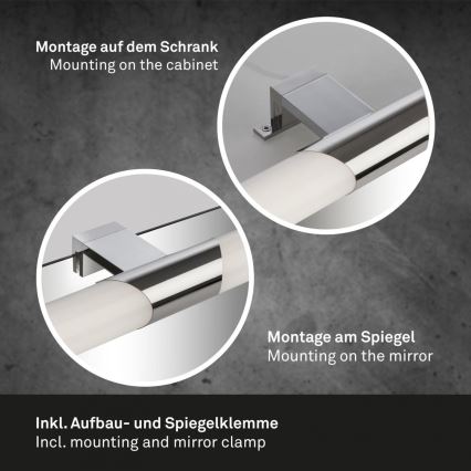 Briloner 2113-118 - LED-Spiegelbeleuchtung für Badezimmer LED/12W/230V IP44 47 cm glänzendes Chrom