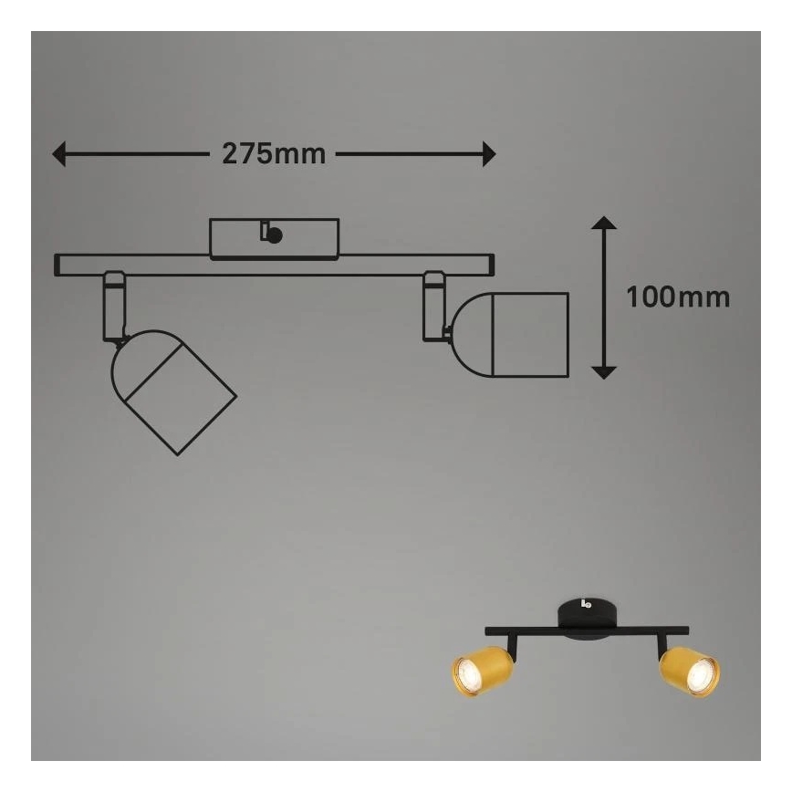 Briloner 2145-027 - Moderner Deckenspot für 2x GU10, 9 W, 230 V
