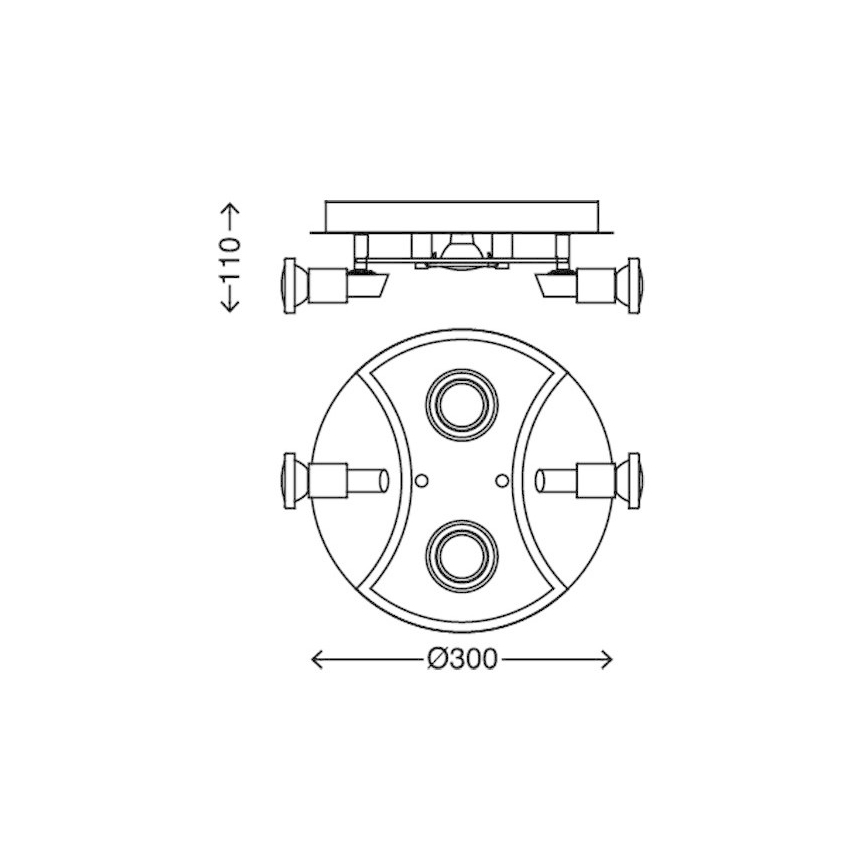 Briloner 2159-048LM - Luce Spot a LED SPLASH 4xGU10/3W/230V