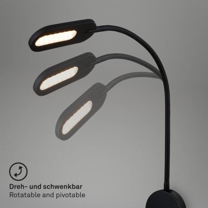 Briloner 2177015 - LED Dimmbar flexible wall Leuchte LED/6W/230V schwarz