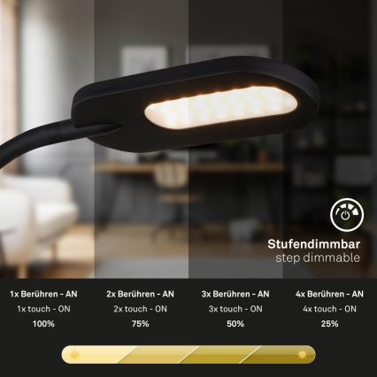 Briloner 2177015 - LED Dimmbar flexible wall Leuchte LED/6W/230V schwarz