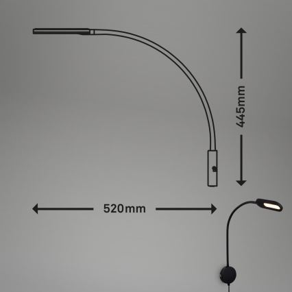 Briloner 2177015 - LED Dimmbar flexible wall Leuchte LED/6W/230V schwarz