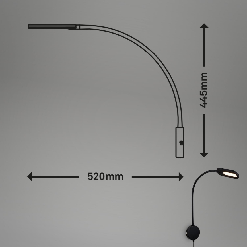 Briloner 2177015 - LED Dimmbar flexible wall Leuchte LED/6W/230V schwarz