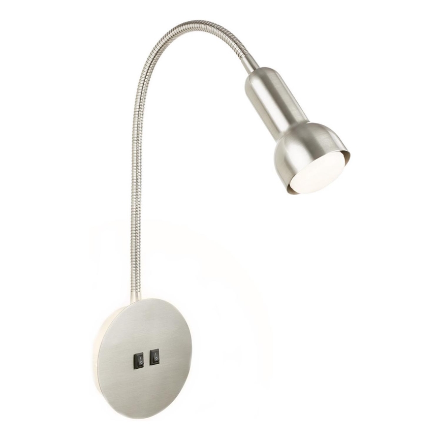 Briloner 2178012 - LED Lampada flessibile da muro 1xE14/10W/230V + LED/3W cromo opaco