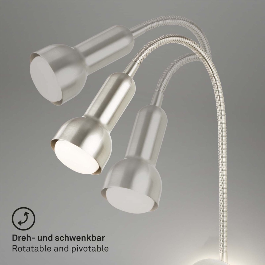 Briloner 2178012 - LED Lampada flessibile da muro 1xE14/10W/230V + LED/3W cromo opaco