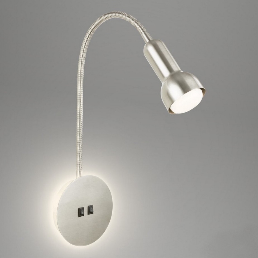 Briloner 2178012 - LED Lampada flessibile da muro 1xE14/10W/230V + LED/3W cromo opaco