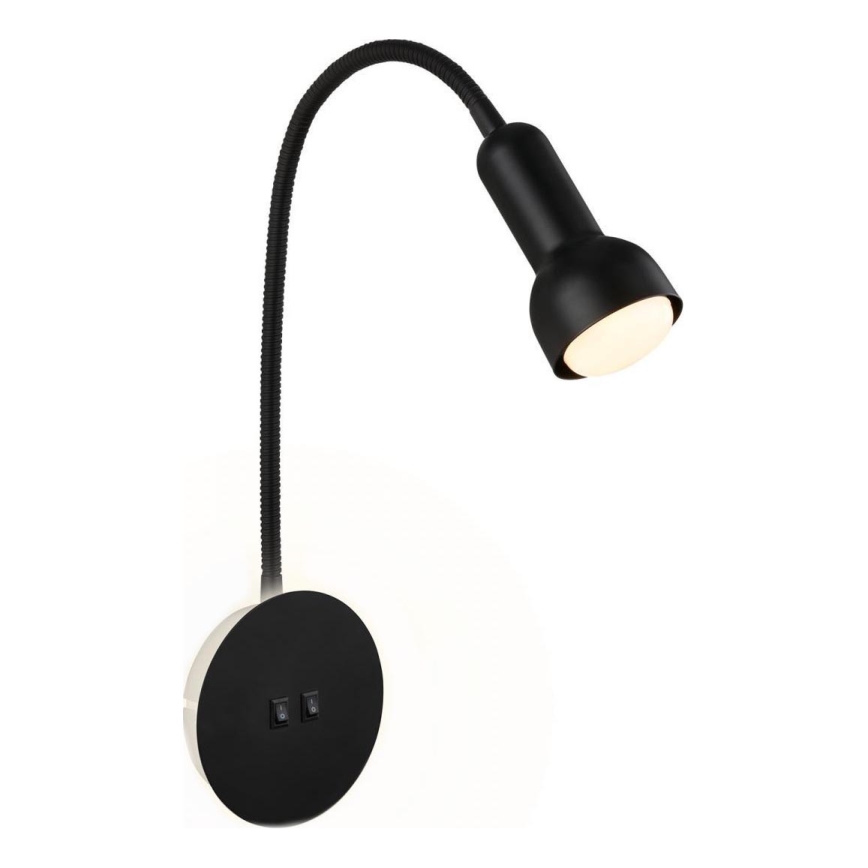 Briloner 2178015 - Lampada flessibile a parete LED 1xE14/10W/230V + LED/3W nero