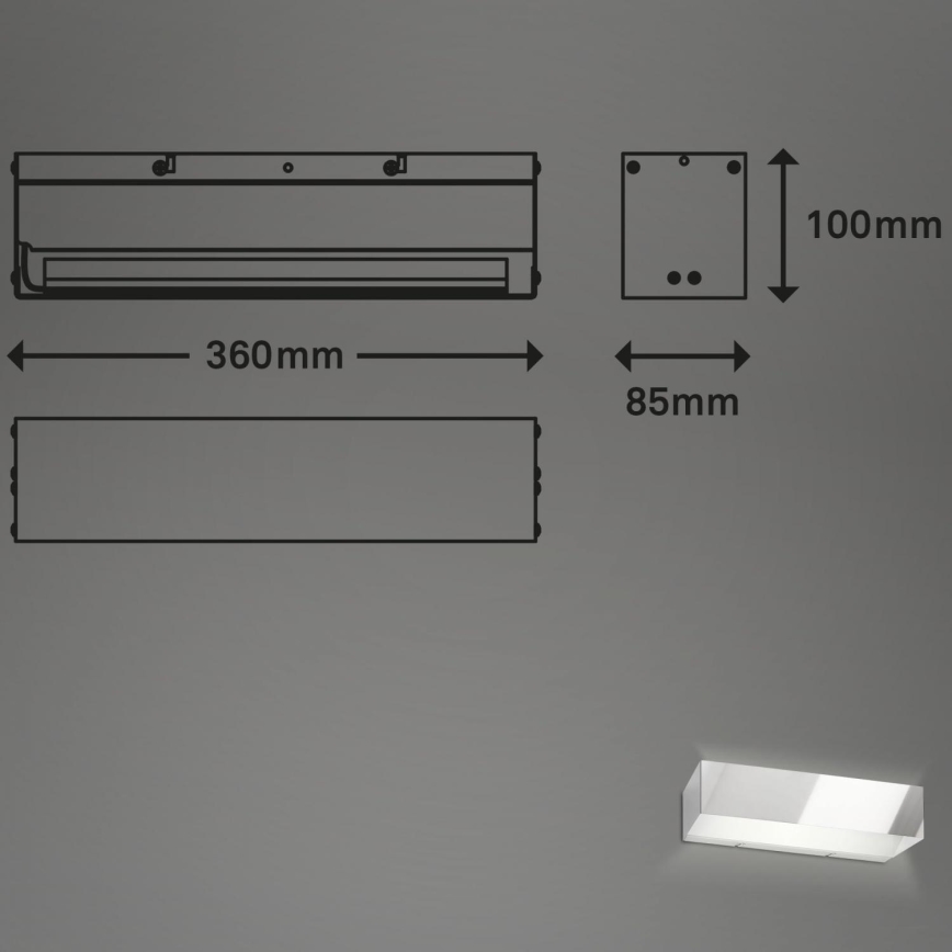 Briloner 2204-018 - Applique murale extérieure LED/8W/230V IP44 chrome brillant