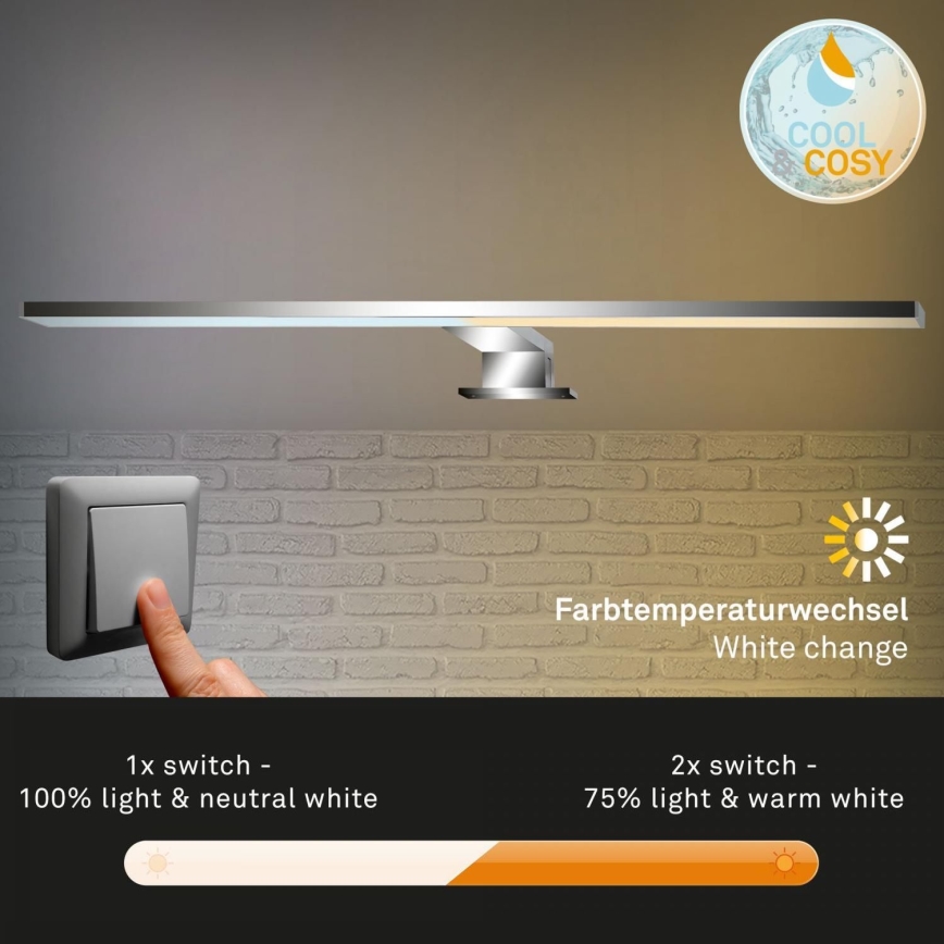 Briloner 2299-018 - Illuminazione specchio da bagno LED dimmerabile COOL&COSY LED/8W/230V 2700/4000K IP44