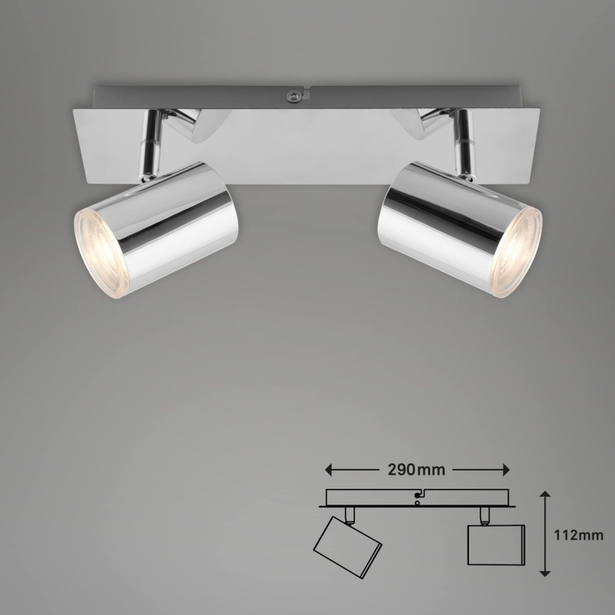 Briloner 2731-028 - Badezimmer-Spot BANYO 2xGU10/5W/230V IP44 in glänzendem Chrom