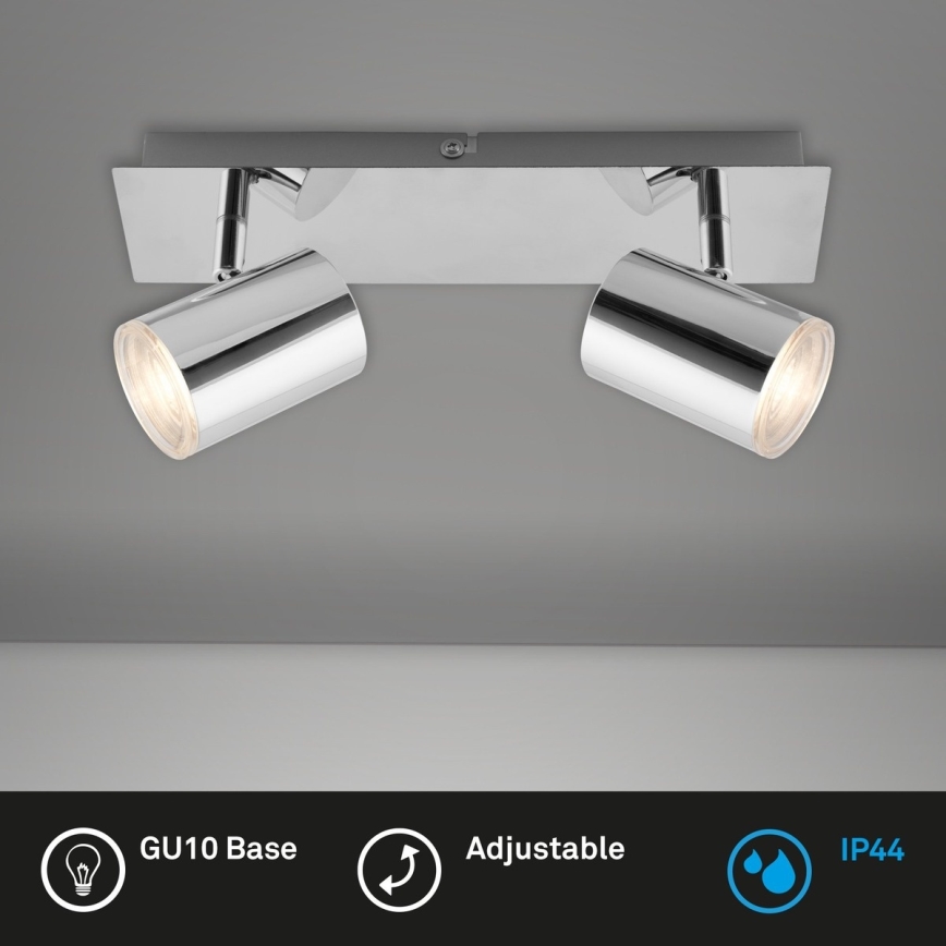 Briloner 2731-028 - Faretto da bagno BANYO 2xGU10/5W/230V IP44 cromo lucido