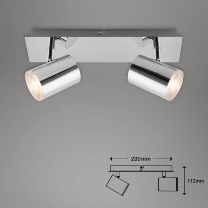 Briloner 2731-028 - Spot pour salle de bains BANYO 2xGU10/5W/230V IP44 chrome brillant