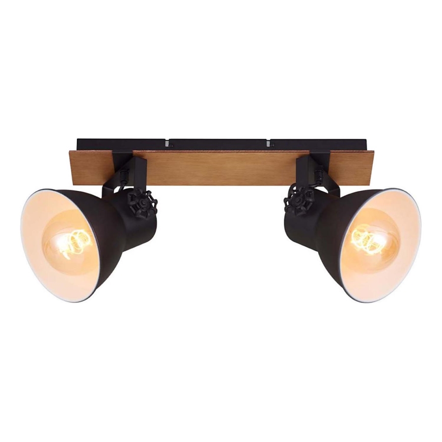 Briloner 2742-025 - Faretto SPOTLIGHT 2xE27/40W/230V nero/marrone
