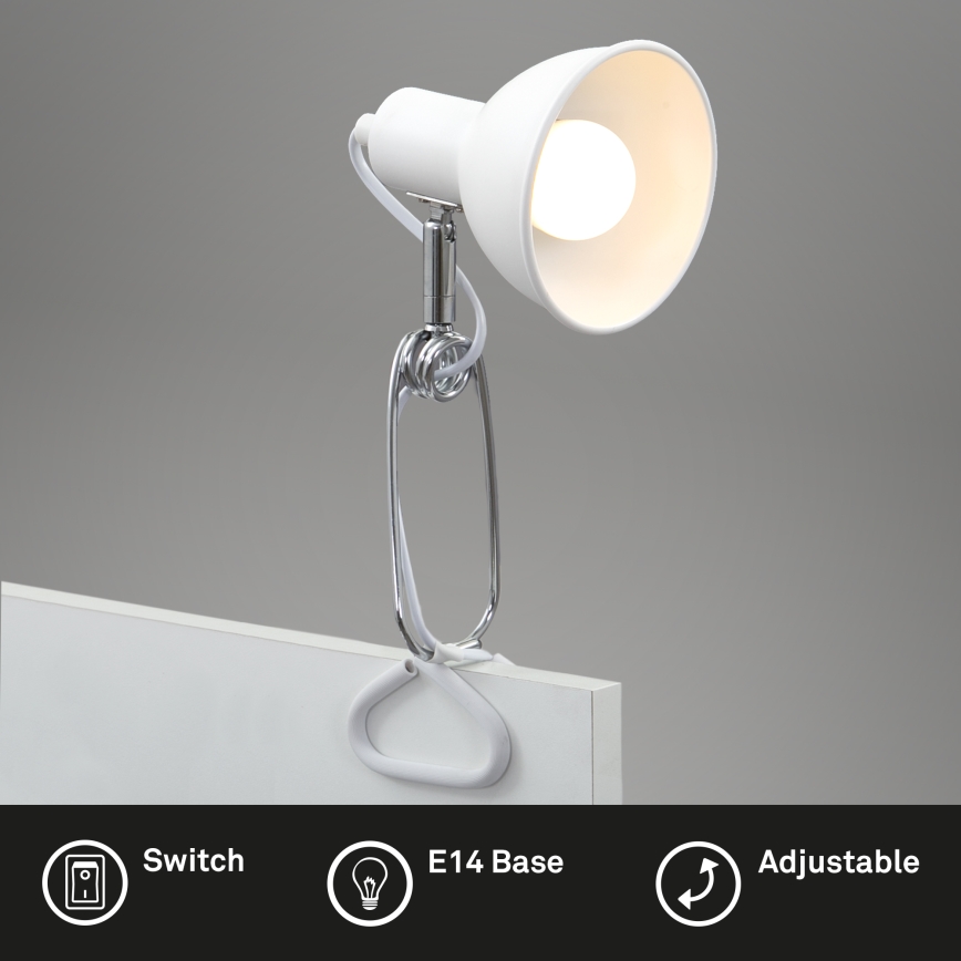 Briloner 2790-016 - Klemmlampe FIX 1xE14/8W/230V weiß