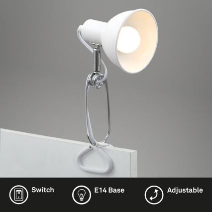 Briloner 2790-016 - Lampe à pince FIX 1xE14/8W/230V blanc