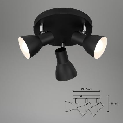 Briloner 2860-035 - Faretto CUP 3xE14/25W/230V nero