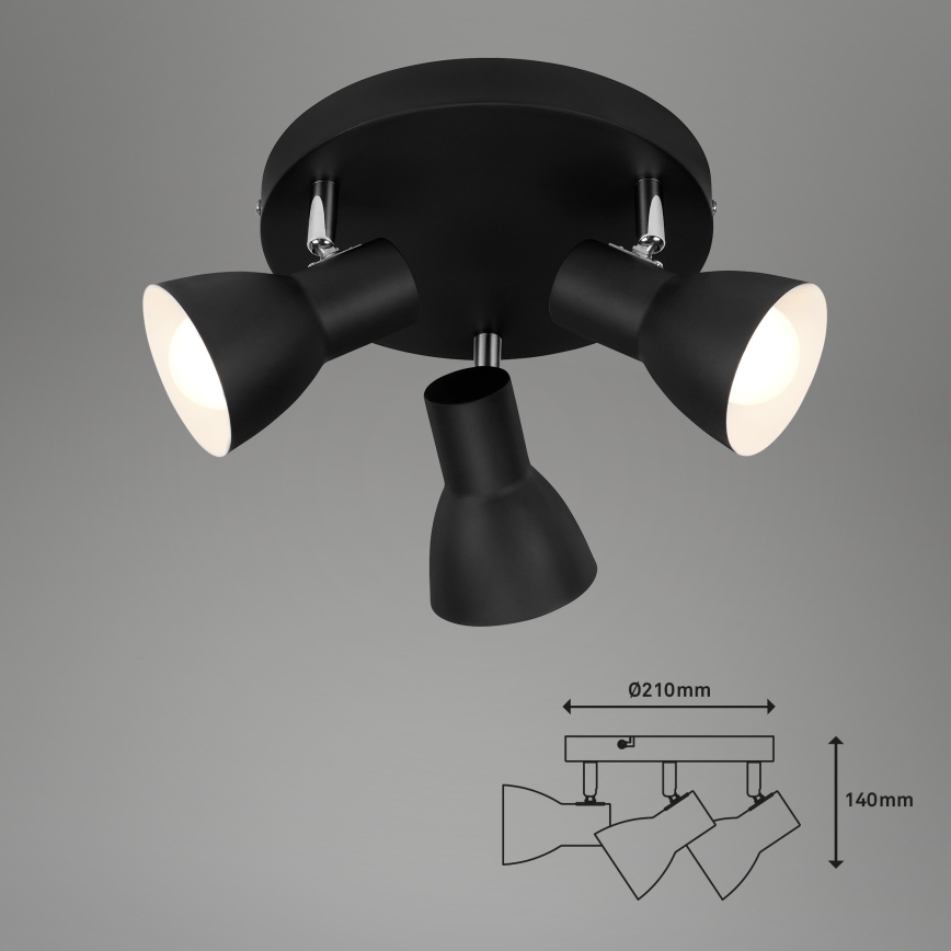 Briloner 2860-035 - Spotleuchte CUP 3xE14/25W/230V schwarz