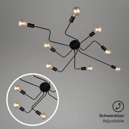 Briloner 2888-085 - Lampadario a plafone FARETTO 8xE27/60W/230V nero