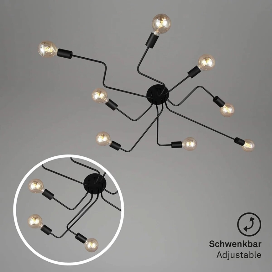 Briloner 2888-085 - Lampadario a plafone FARETTO 8xE27/60W/230V nero