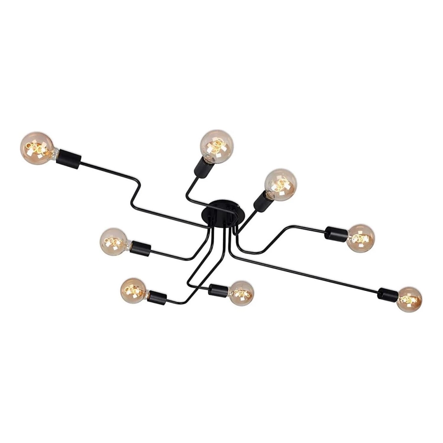 Briloner 2888-085 - Plafonnier FARETTO 8xE27/60W/230V noir