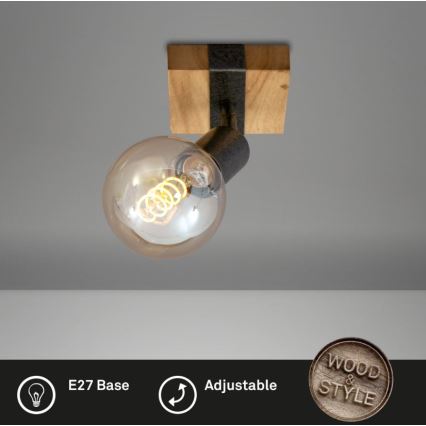 Briloner 2900-011 - Faretto da parete WOOD BASIC 1xE27/25W/230V