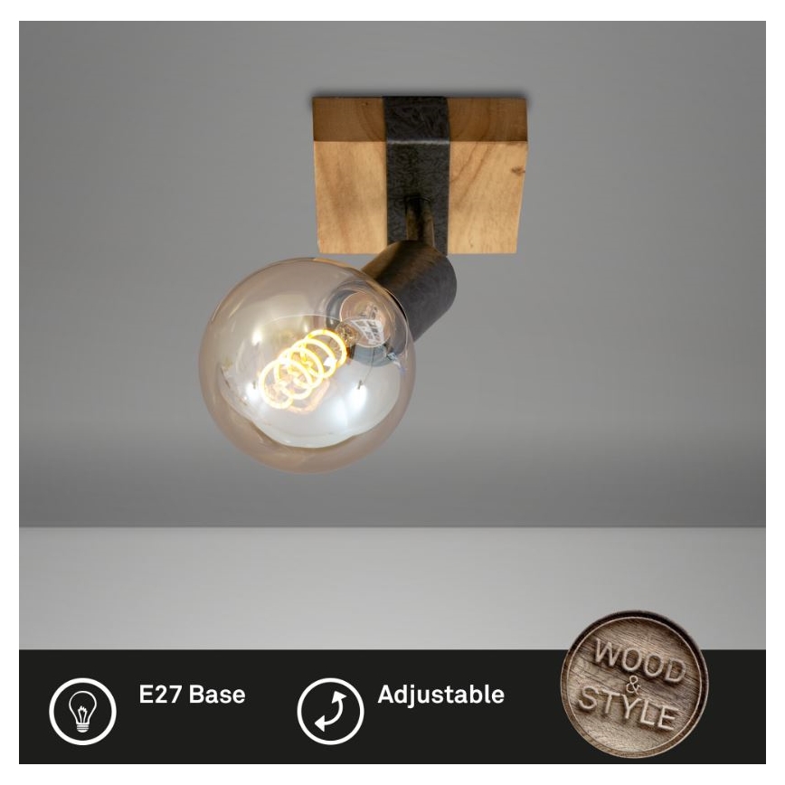 Briloner 2900-011 - Faretto da parete WOOD BASIC 1xE27/25W/230V