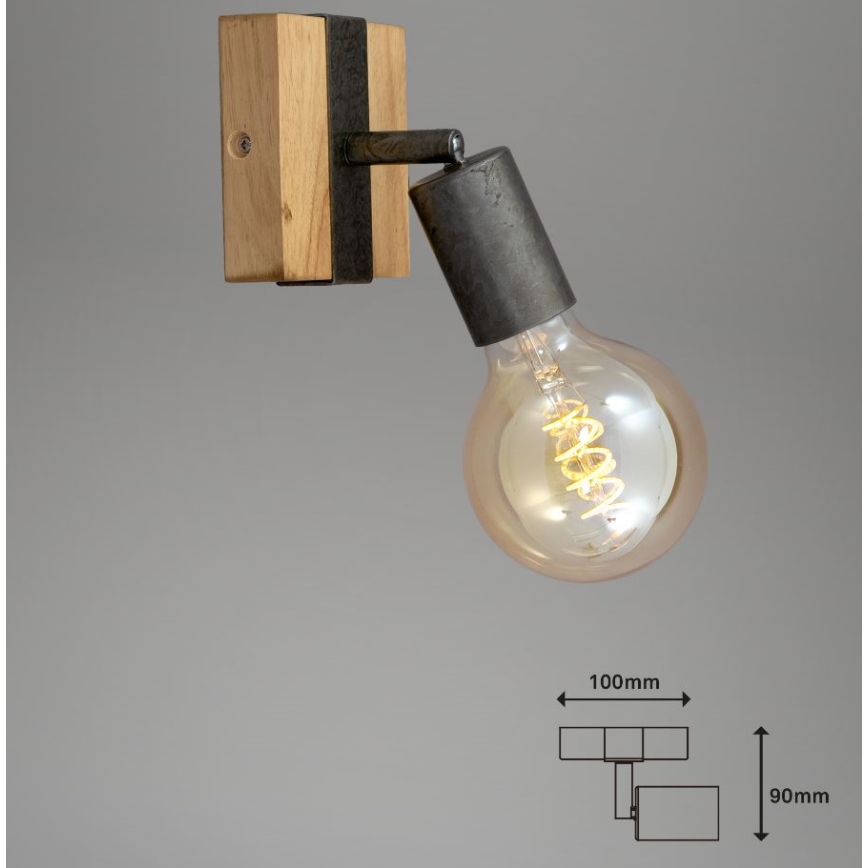 Briloner 2900-011 - Faretto da parete WOOD BASIC 1xE27/25W/230V