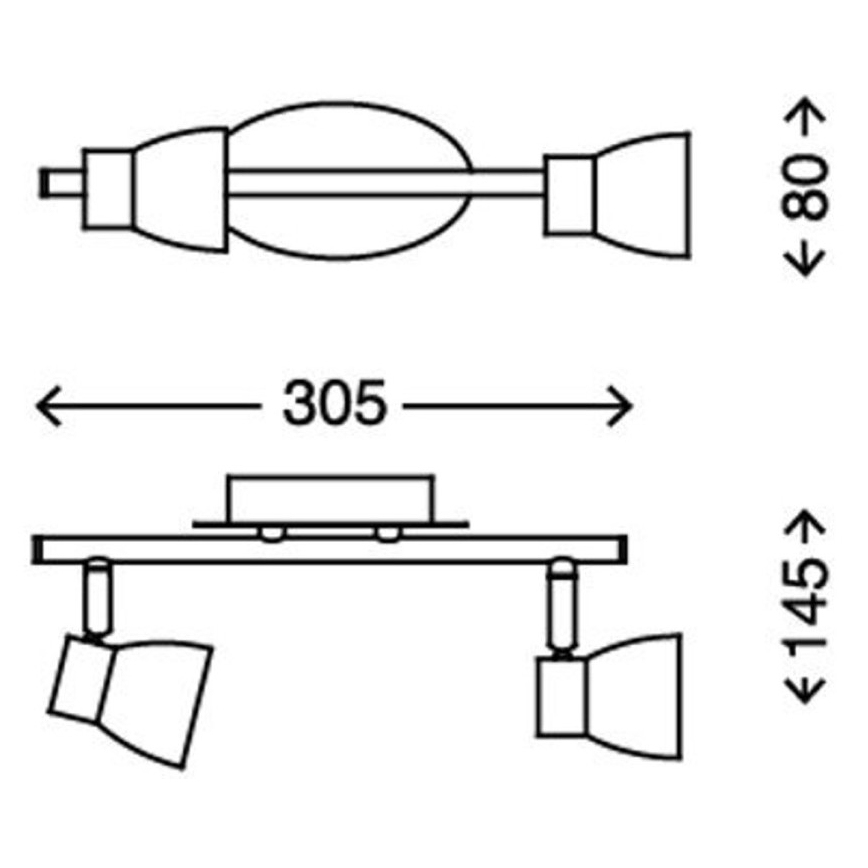 Briloner 2914-022 - Faretto LED 2xGU10/3W/230V 3000K