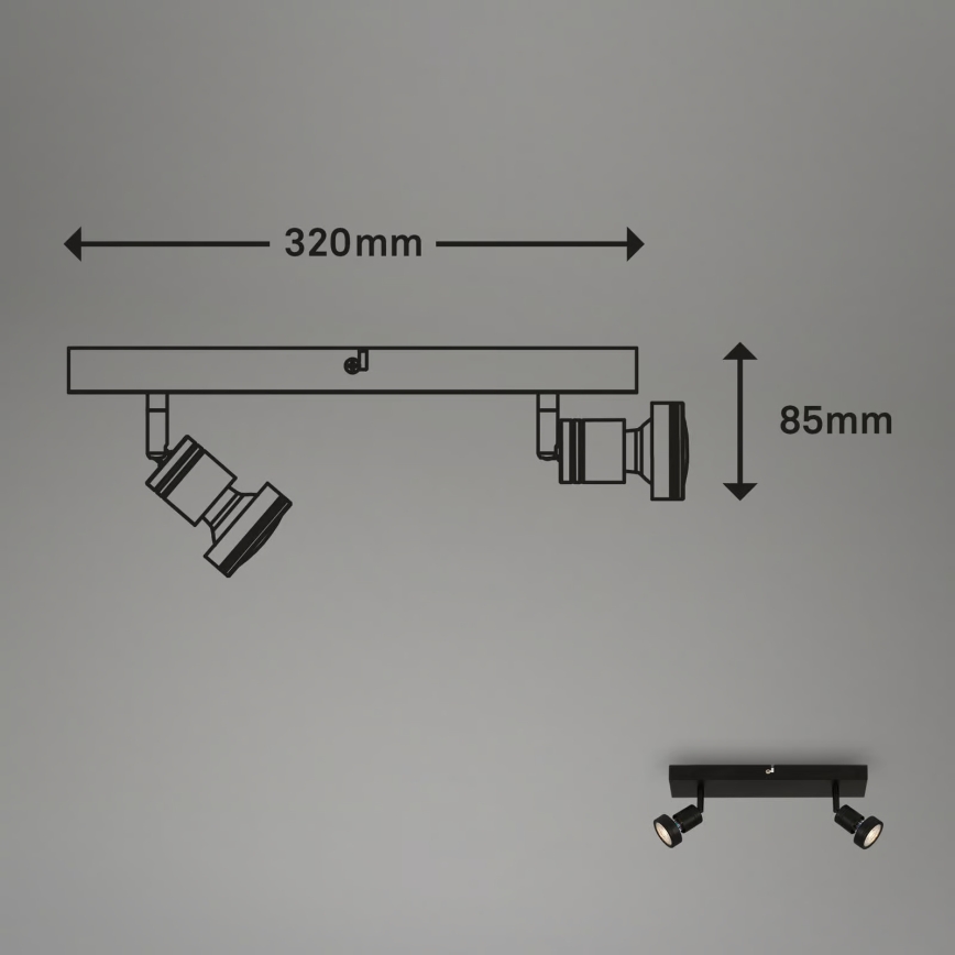 Briloner 2926-025 - Faretto LED 2xGU10/4,9W/230V