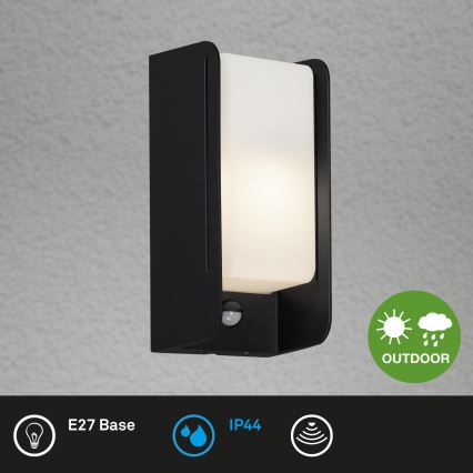 Briloner 3017-015 - Applique murale d'extérieur avec détecteur BOKS 1xE27/12W/230V IP44