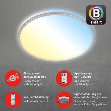 Briloner 3065-014 - Plafonnier LED dimmable IVY LED/42W/230V Wi-Fi Tuya Ø 49 cm + télécommande