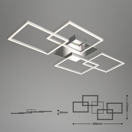 Briloner 3091-018 - Plafonnier à intensité variable FRAME LED/30W/230V chrome brillant