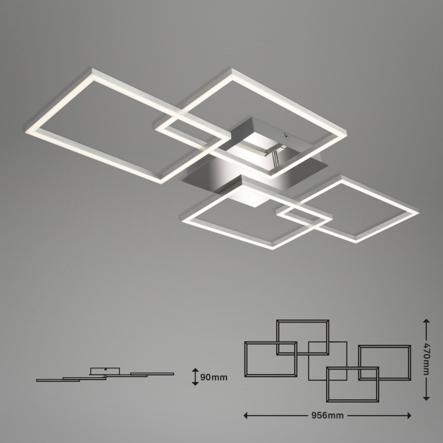 Briloner 3091-018 - Plafonnier à intensité variable FRAME LED/30W/230V chrome brillant
