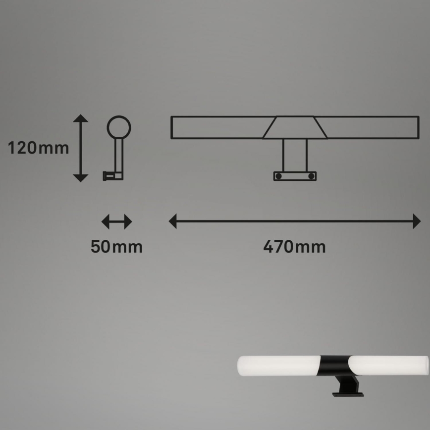 Briloner 3113-115 - Illuminazione a LED per specchi da bagno LED/12W/230V IP44 47 cm nero