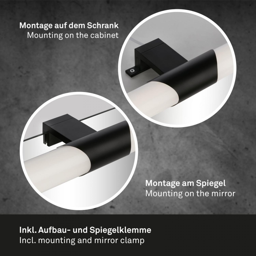 Briloner 3113-115 - LED-Spiegelbeleuchtung für Badezimmer LED/12W/230V IP44 47 cm schwarz