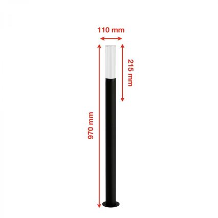 Briloner 311505TF - Lampe extérieure LED/8W/230V IP44 4000K 97 cm noir