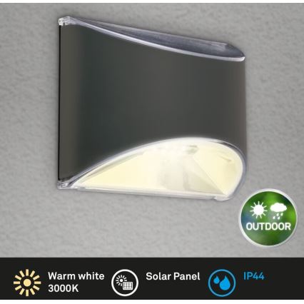 Briloner 3133015 - Applique murale solaire LED/2W/3,7V IP44 3000K