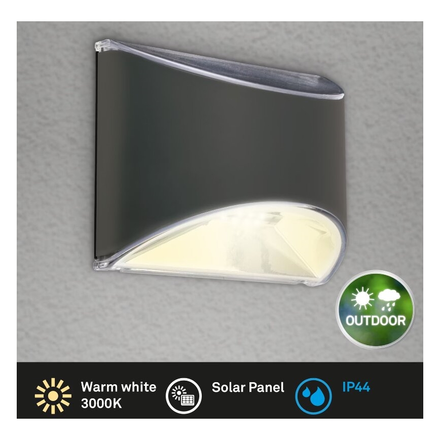 Briloner 3133015 - Applique murale solaire LED/2W/3,7V IP44 3000K