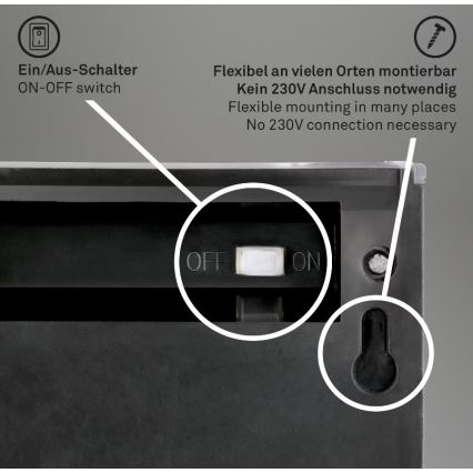Briloner 3133015 - LED-Solarwandleuchte LED/2W/3,7V IP44 3000K
