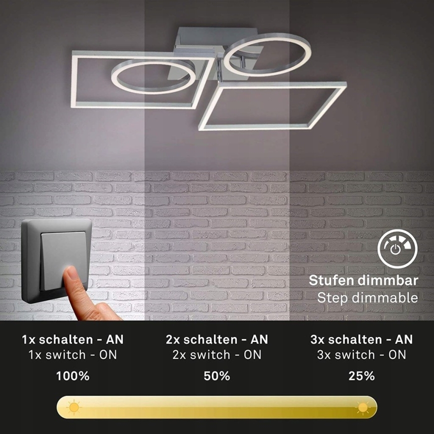 Briloner 3135-018 - Plafonnier à intensité variable FRAME LED/43,8W/230V 3000K