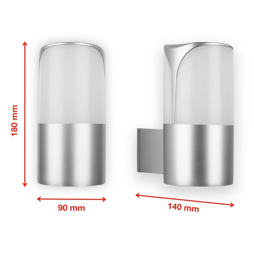 Briloner 320304TF - Applique da esterno 1xE27/12W/230V IP44 argento