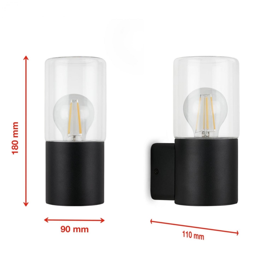 Briloner 320505TF - Applique da esterno 1xE27/12W/230V IP44 nero
