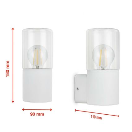 Briloner 320506TF - Outdoor-Wandleuchte 1xE27/12W/230V IP44 weiß