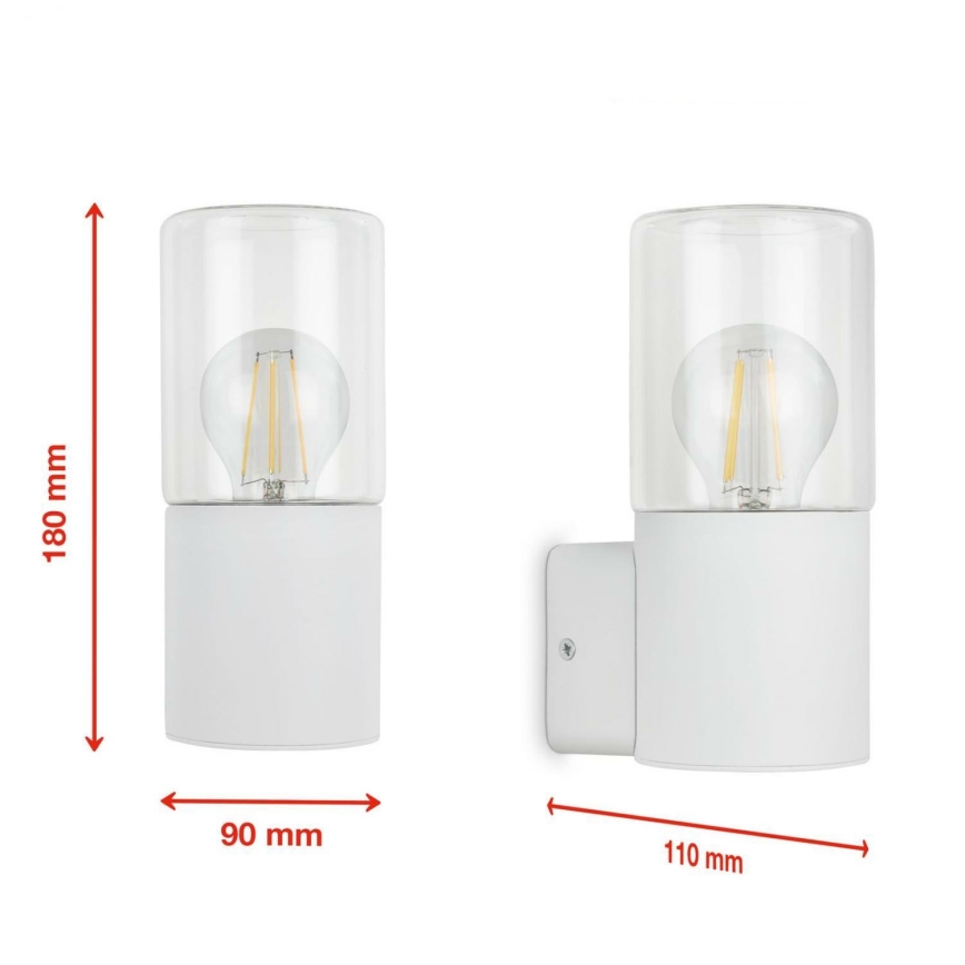 Briloner 320506TF - Outdoor-Wandleuchte 1xE27/12W/230V IP44 weiß