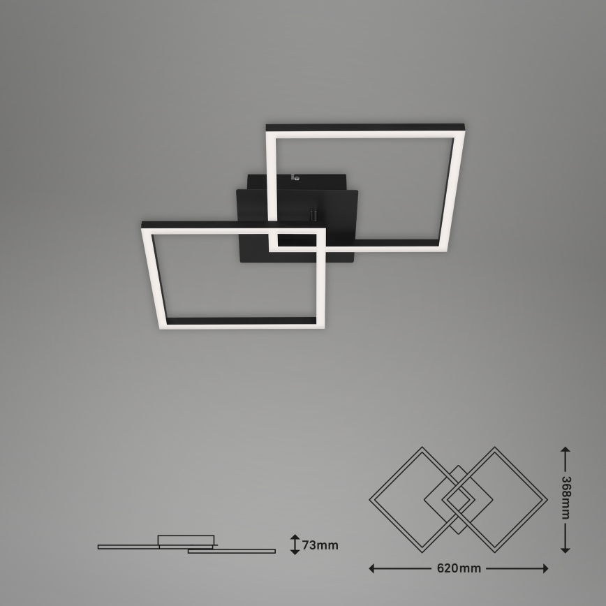 Briloner 3210-015 - Plafonnier à intensité variable FRAME 2xLED/11W/230V noir