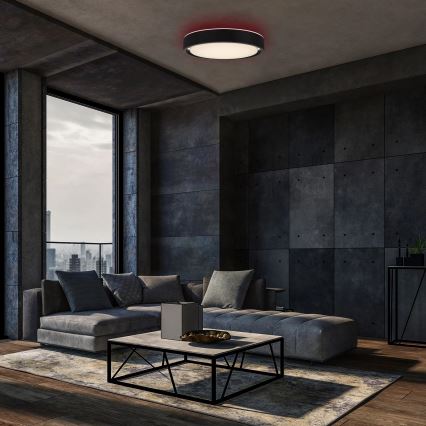 Briloner 3227-015 - Plafonnier à intensité variable RGB avec détecteur TALENA LED/24W/230V noir + télécommande