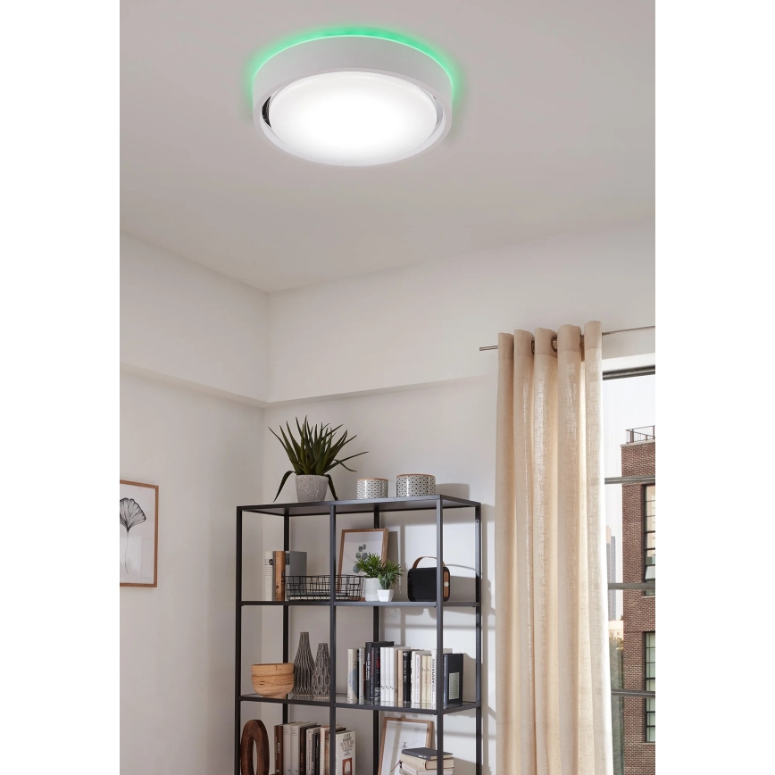 Briloner 3227-016 - Dimmbare LED-RGB-Leuchte mit Sensor TALENA LED/24W/230V weiß + Fernbedienung