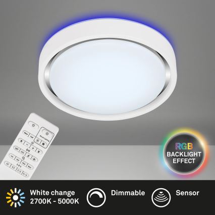 Briloner 3227-016 - LED RGB dimmbares Leuchtmittel mit Sensor TALENA LED/24W/230V weiß + Fernbedienung