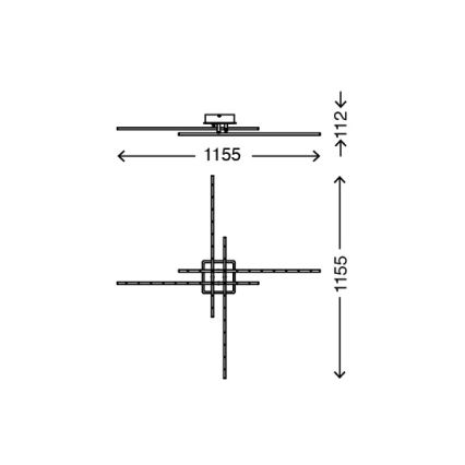 Briloner 3254-042 - Lampadario a plafone dimmerabile TEMPALTE 4xLED/11W/230V