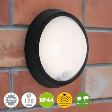Briloner 3352-015 - Lampe d'extérieur avec détecteur HELSINKI LED/12W/230V IP44